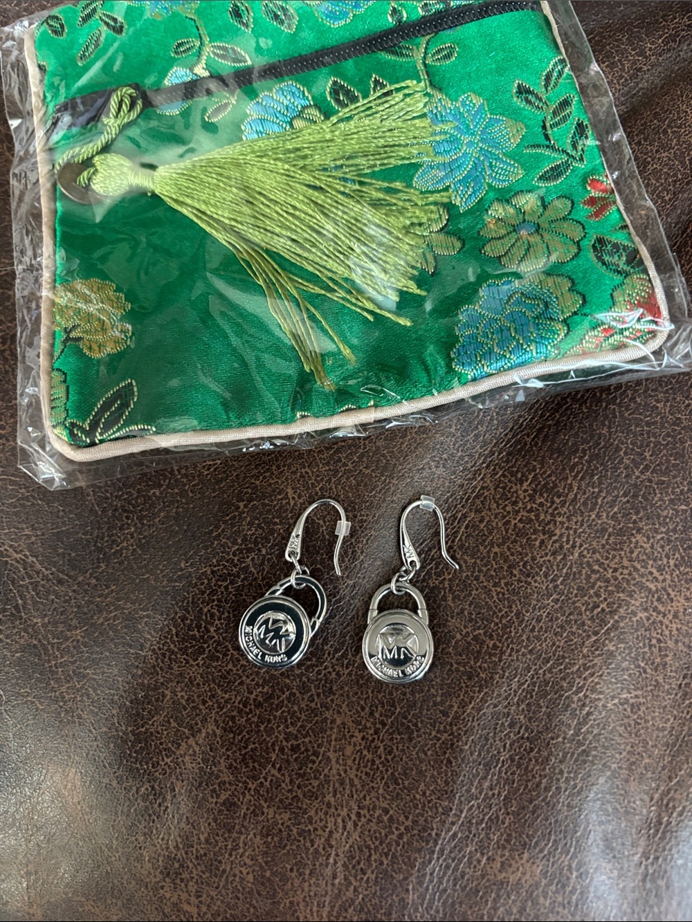 Michael Kors Silver-tone MK Drop Earrings - Picture 6 of 7